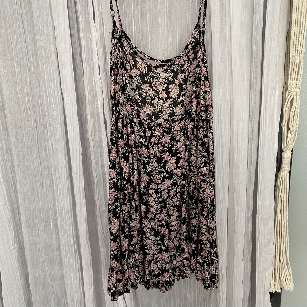 Black and pink floral sundress